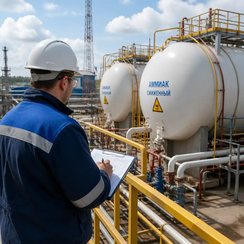 Химически опасные производственные объекты наземных складов жидкого аммиака